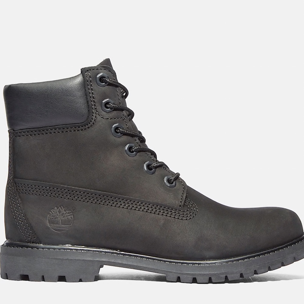 Timberland Women's Black Premium Leather Lace-Up Boot